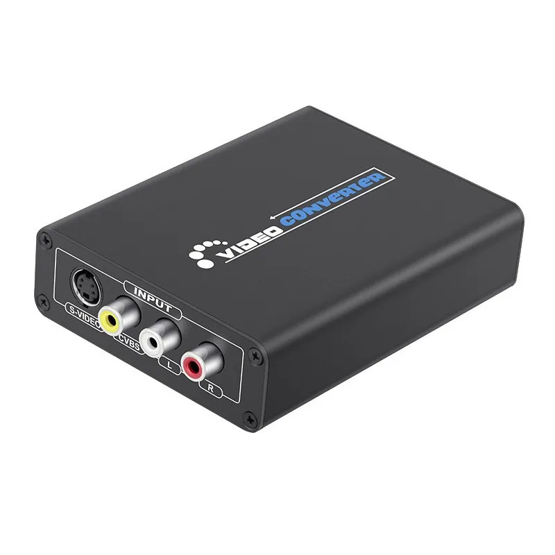AV S Video CVBS to HDMI-Compatible Converter Upscaler HD 3RCA to HDMI Adapter Support PAL/NTSC Switch for VHS/N64/PS2
