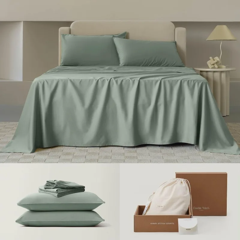 Cotton Tencel Sheet Set King Sheet Set Cool Comfort Iceberg Green