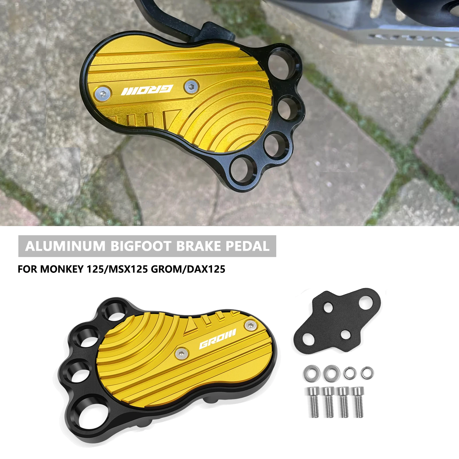 

For Rear Foot Brake Lever Pedal Enlarge Extension Rear Brake Peg Pad Extender MONKEY 125 MSX125 GROM DAX125 2013-2024