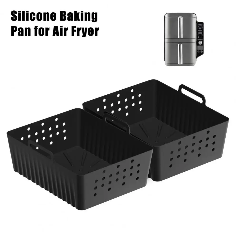 Reusable Air Fryer Pot Accessories Silicone Air Fryer Liners for Ninja Sl401 2-basket Air Fryer Reusable Pot for Safe