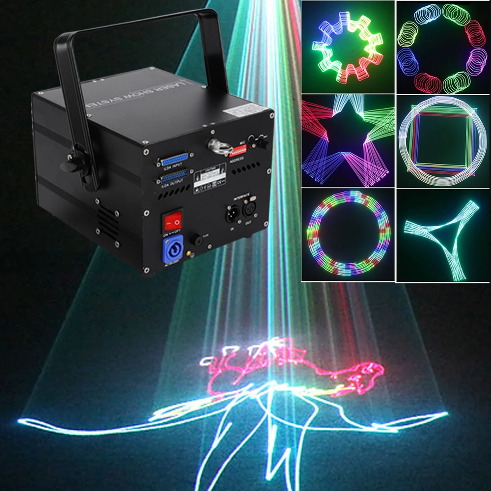 LOYALHEARTDY 30W Full Color RGB Animation Scan Laser Projector ILDA DJ Disco Club Party Stage Light