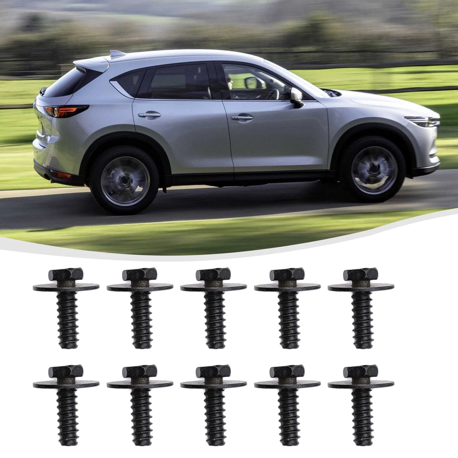 Parts Screw Baffle Bolt Fittings For Mazda CX-5 CX-7 For Mazda RX-7 RX-8 Hex Replacement Splash 10PCS 9CF600516B