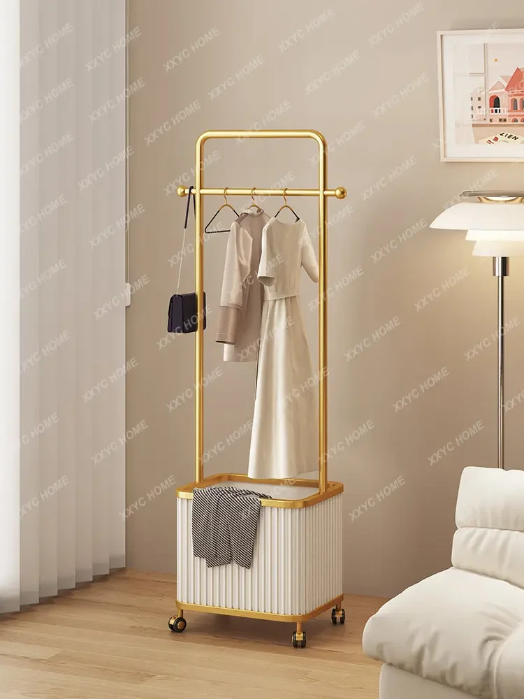 Light Luxury Portable Simple Coat Rack Bedroom Floor Clothes Rack Household Overnight Clothes Storage Clothes Hanger