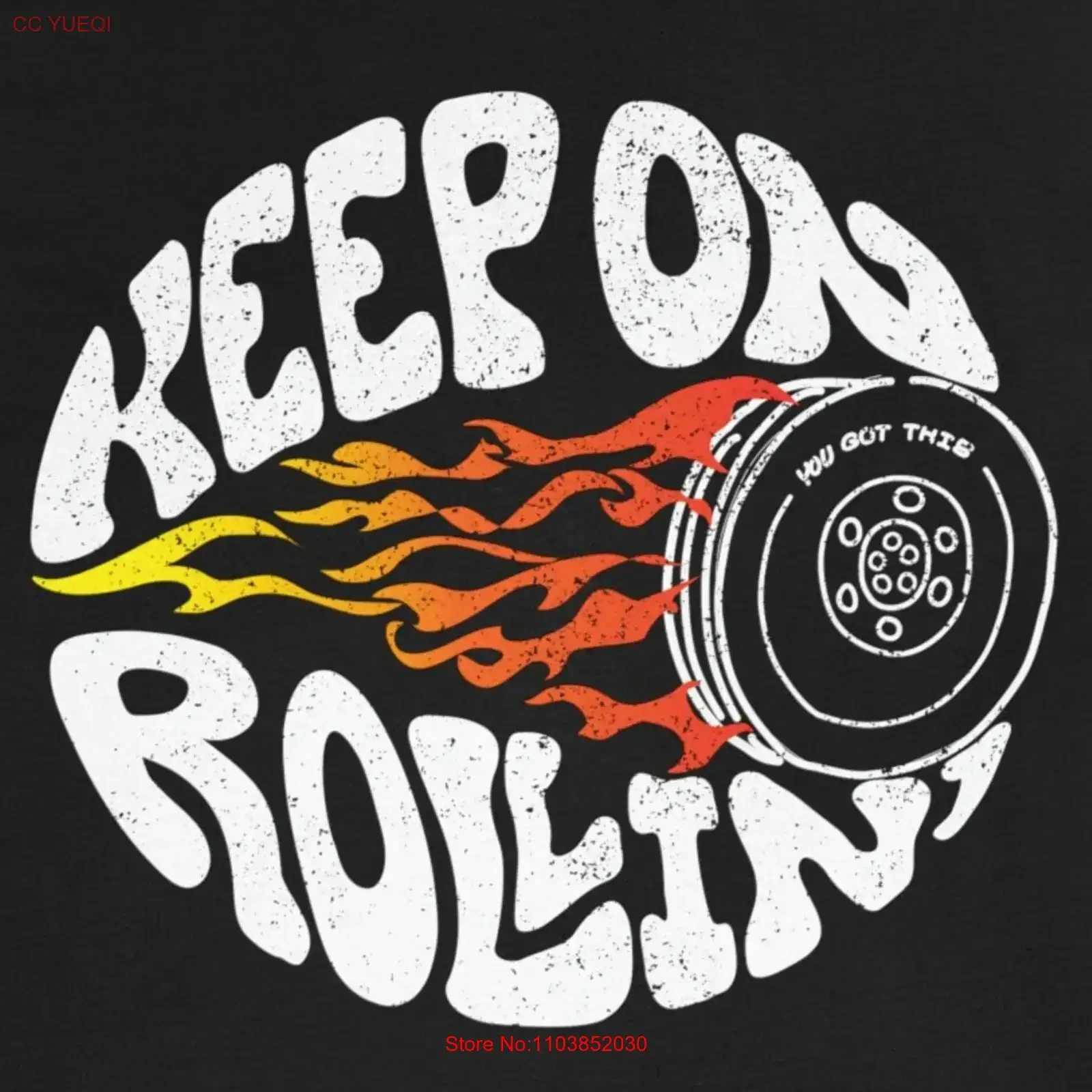 Keep On Rollin' Premium t-shirt changement Happy Hope Inspiration vintage lavé décontracté streetwear haut pour un usage quotidien polyvalent