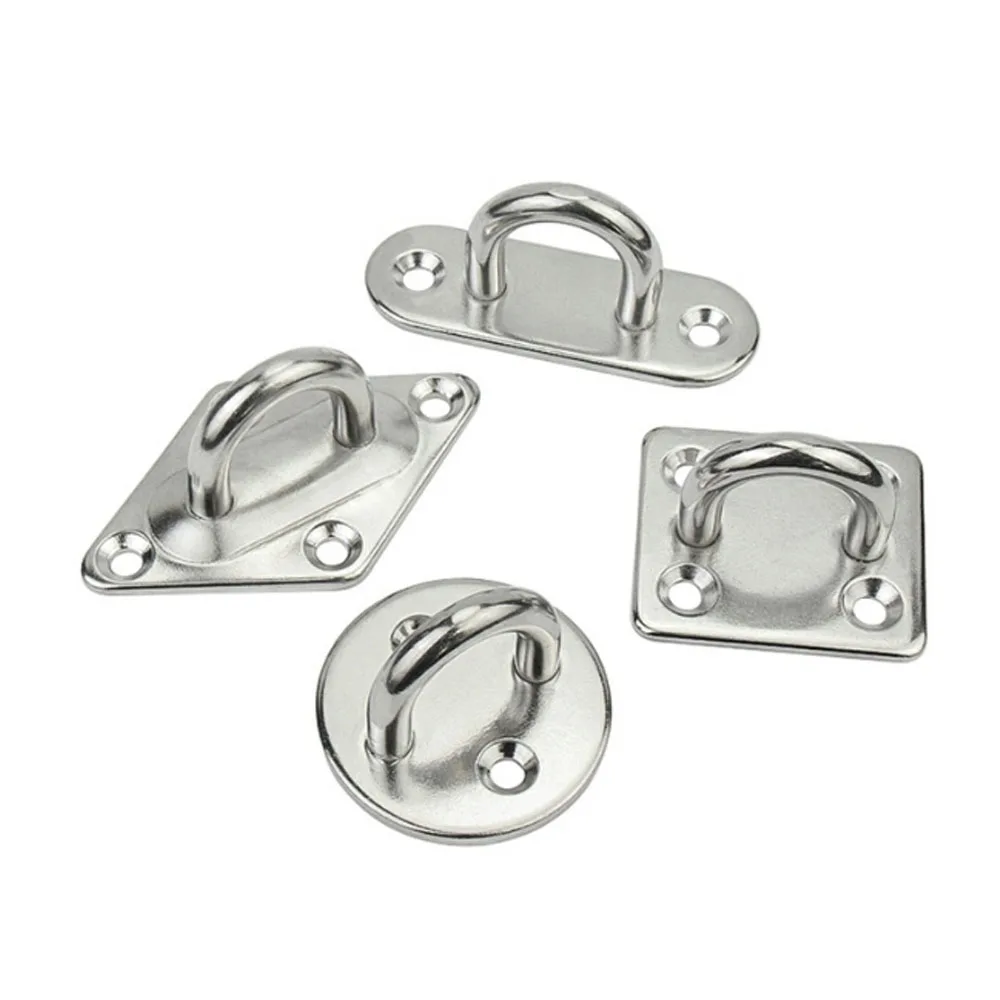 Ring Wall Hook A2 Stainless Steel U-Shaped Hammock Hooks Ceiling Deck Door Buckle M5-M12 Heavy Fixed Pad Eyes Plate Anchor Mount