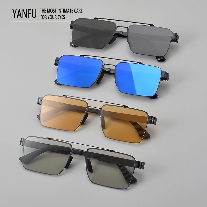

2025 New High Quality Pilot Square Sunglasses Man Fashion Beach Outdoor UV400 Eyeglasses Man Trend Classic Eyewear Women 146mm