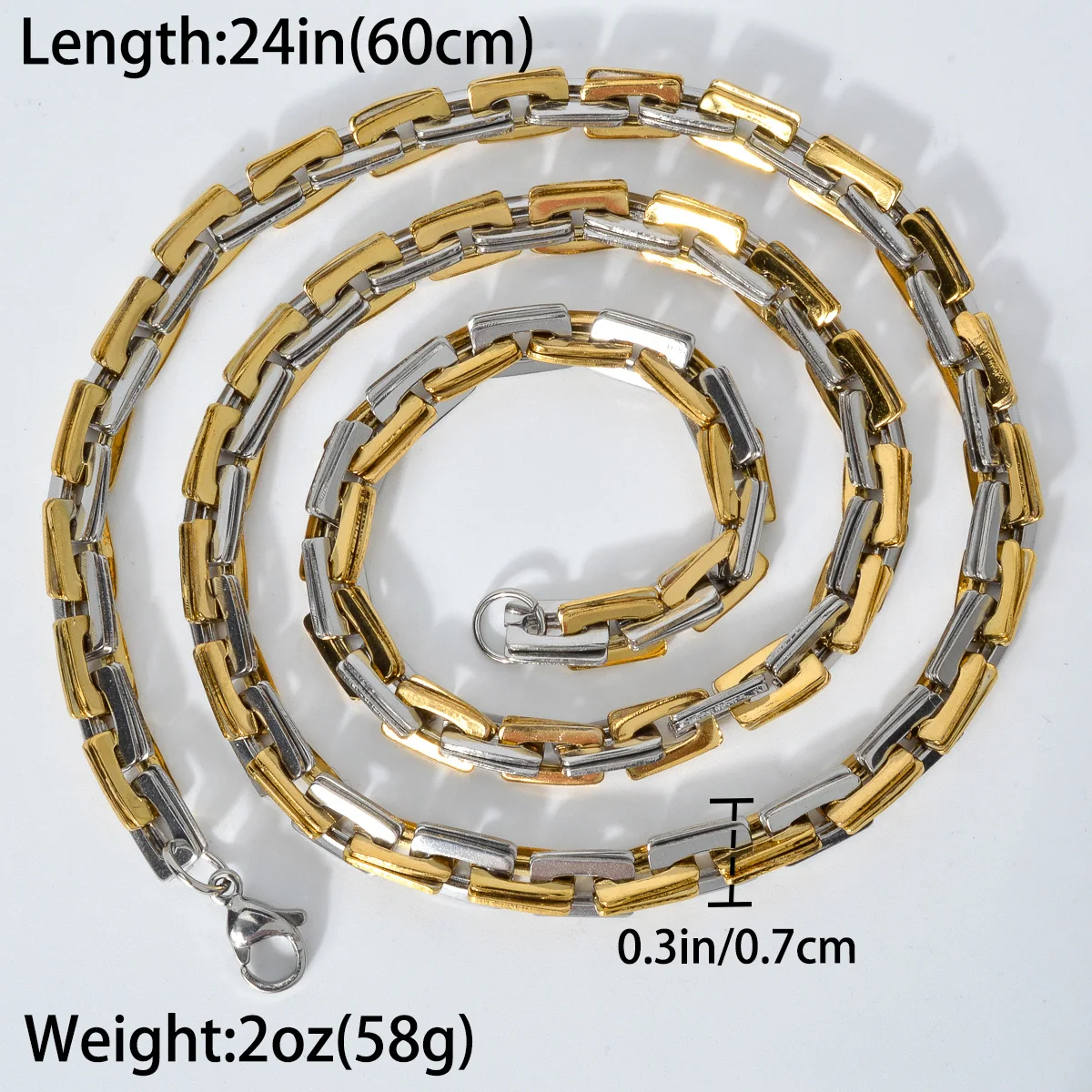 ZEADear Jewelry Two Tone Stainless Steel Link Chain Punk Exaggerated Big Thick Chain Choker Necklace For Men Goth Fashion New