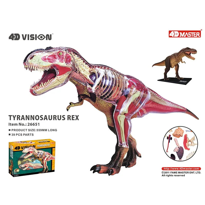 Big Tyrannosaurus Triceratops Velociraptor 4d Master Puzzle Assembling Toy Animal Biology Dinosaur Organ Anatomical Model