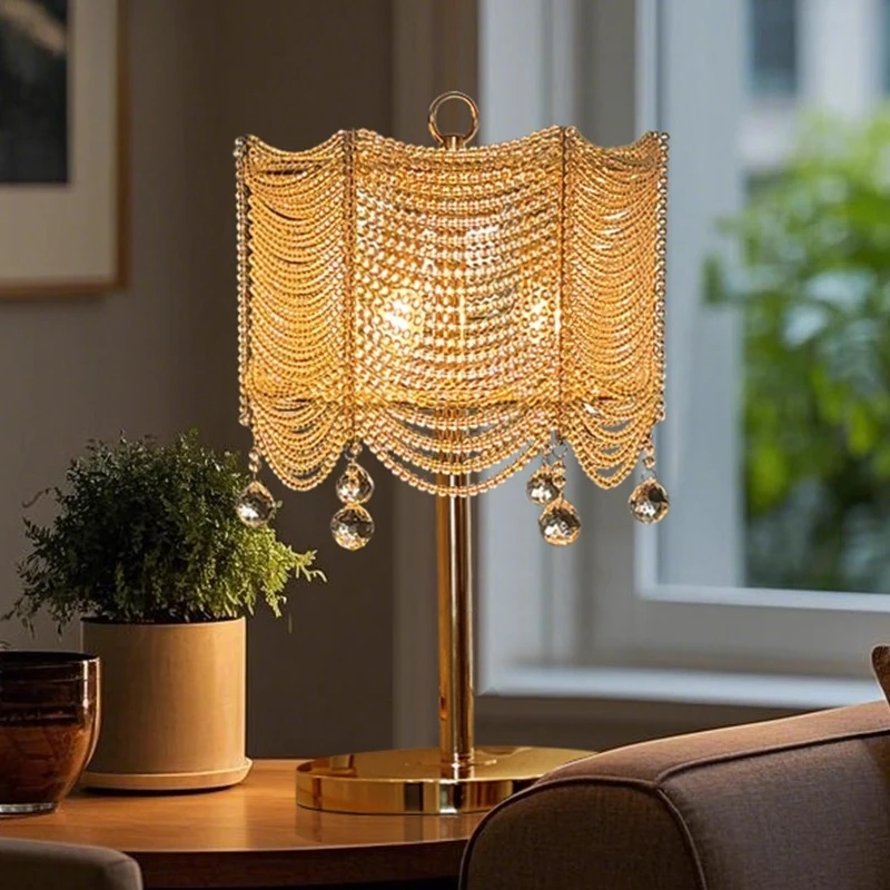 

Crystal desk lamp European style living room master bedroom bedside atmosphere floor lamp