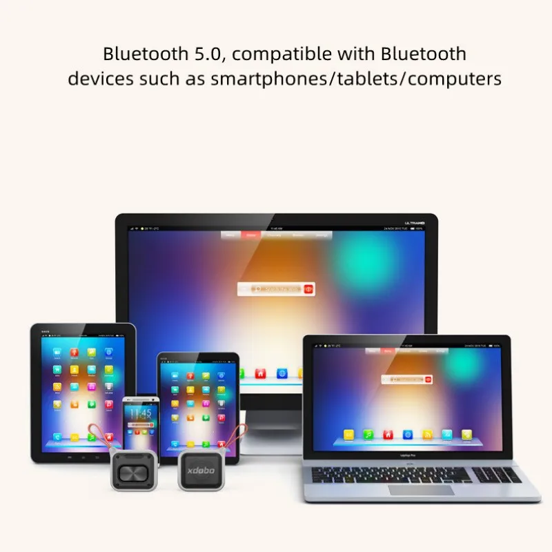 XDOBO 12W Portable Bluetooth 5.2 Speaker IPX7 Waterproof TWS TF Card Slot Type-C Charging With Silicone Handle For Outdoor Use