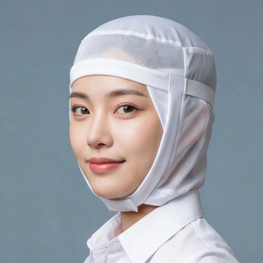 Professional Hygiene Shawl Cap Breathable Dustproof Headgear For Lab Food Factory Workers Elastic Mask Compatible