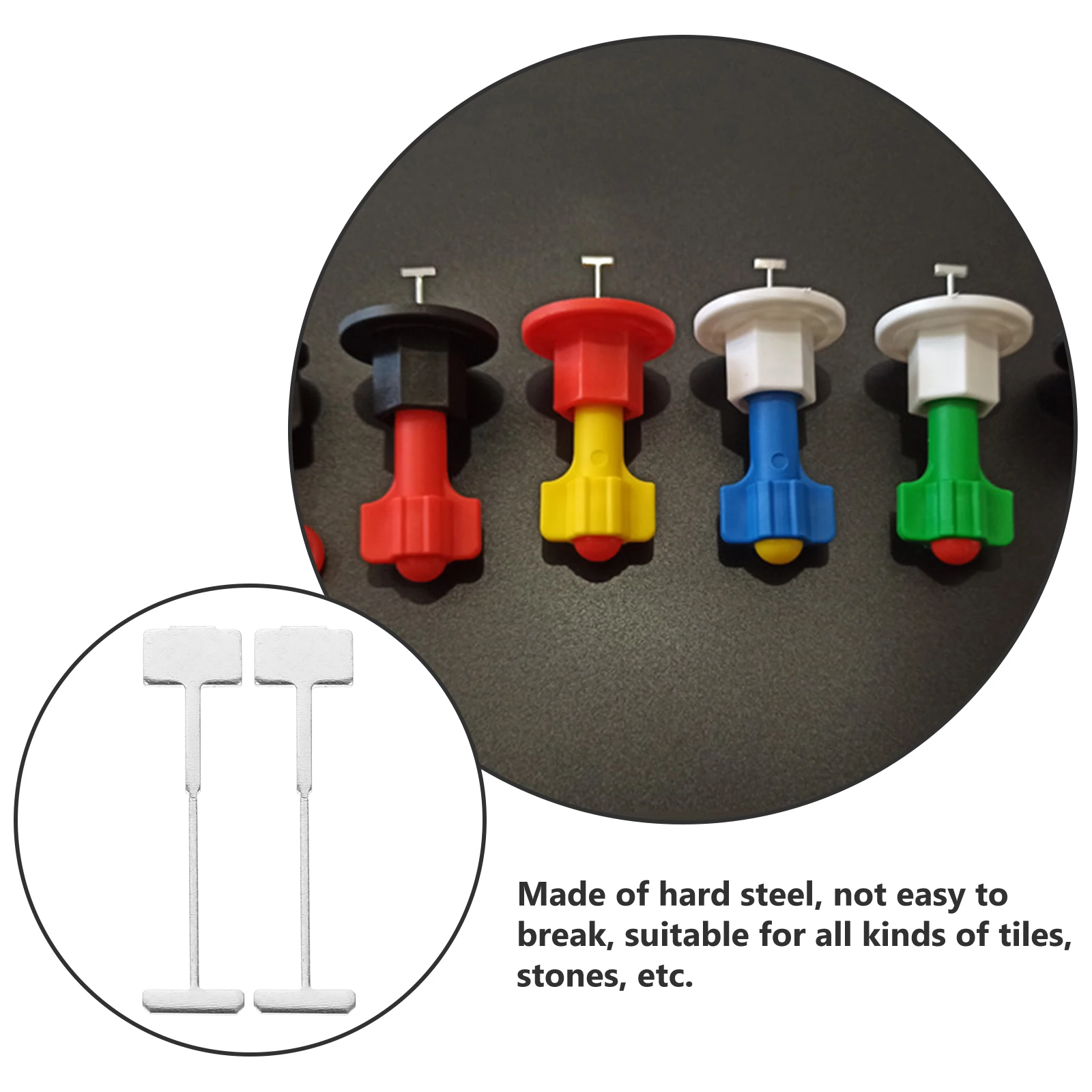 

200pcs Leveling Steel Needle Replaceable Hardened Pins For Tile Leveler Spacers System Flatness Tool For Home Renovation Stone