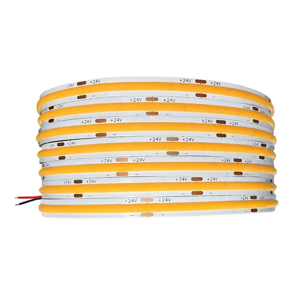 

5m 12v 24v IP67 Waterproof Soft Flexible COB Tape LED Strip 528 LED/m RA90 Linear Light 3000K 4000K 6000K Yellow Red/Green/Blue