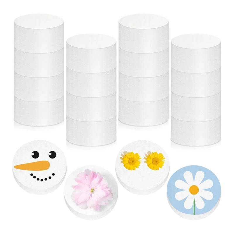 

16 Pcs Foam Circles Polystyrene Foam Discs Cylinders Foam Crafts Round Foam White Block For DIY Arts Sculpture Modeling