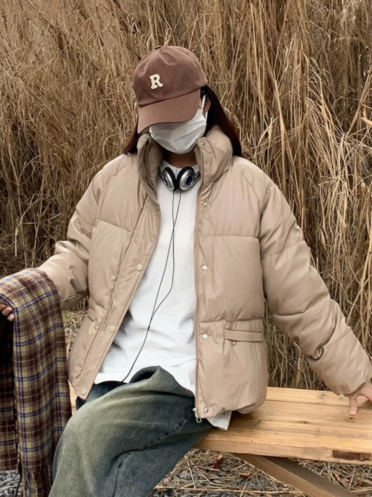 

Casual Women Winter Cotton Jackets Solid Color Long Sleeve Zippers Thermal Ladies Cotton Padded Coat All-matched Outerwear