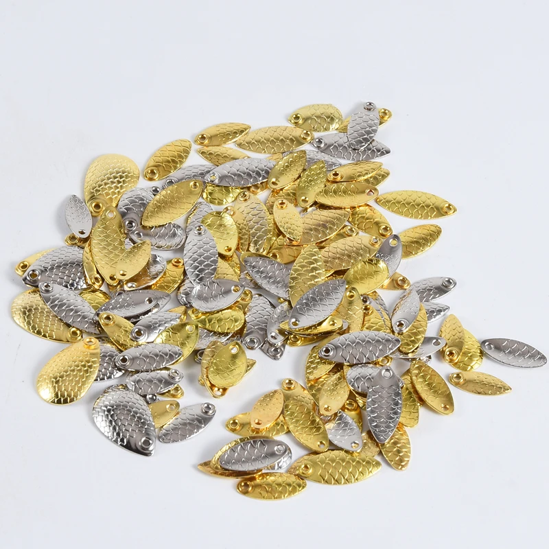 90PCS Fishing Spinner Blades Smooth Metal Copper Nickel Spoons Plaice For Tackle Craft bait tool lure DIY Hard bait accessories