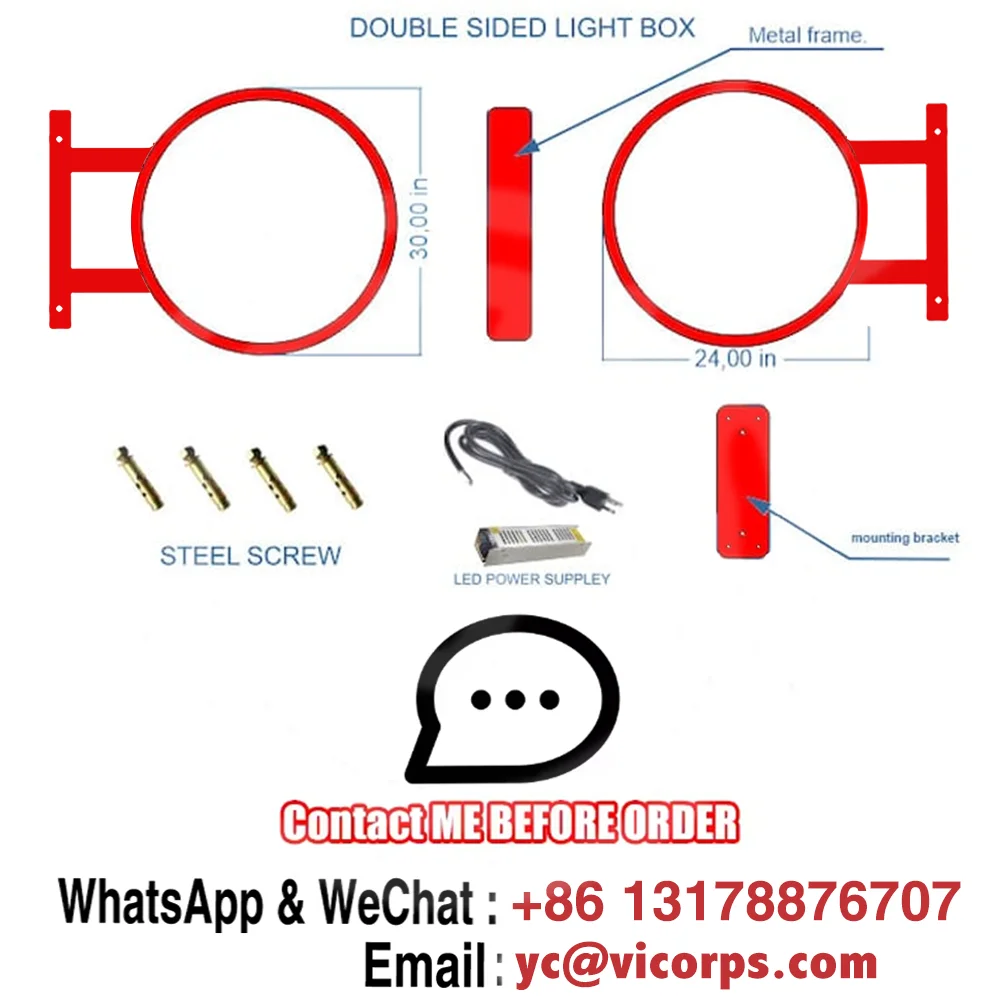 Custom halloween Light Box Round Waterproof Acrylic LED Outdoor Business Sign Double Sided Backlit Advertising Display