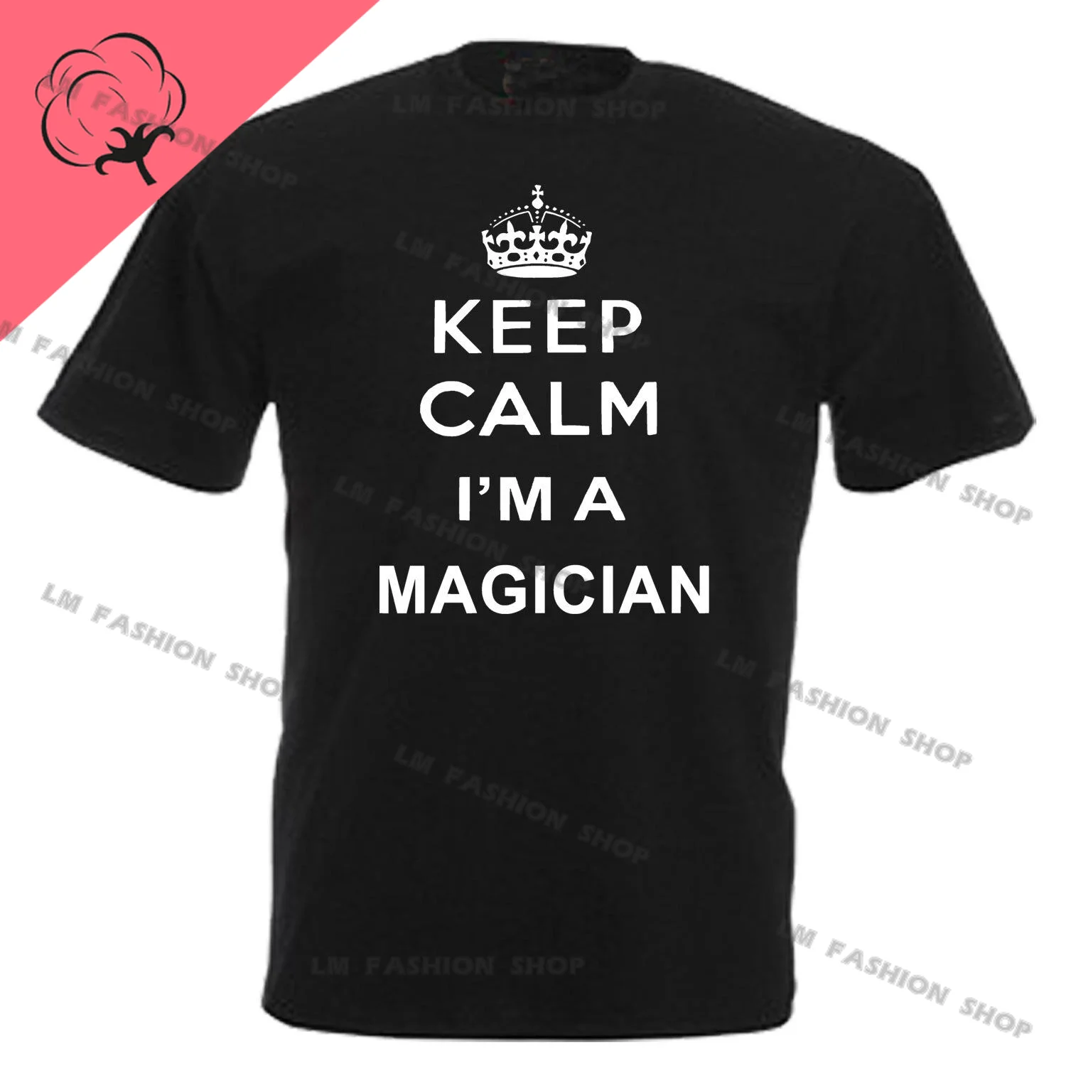 Keep Calm Magician Magic Graphic TShirts Men's Clothing Short Sleeve Tops Cotton Tees Women's Printed T-Shirt