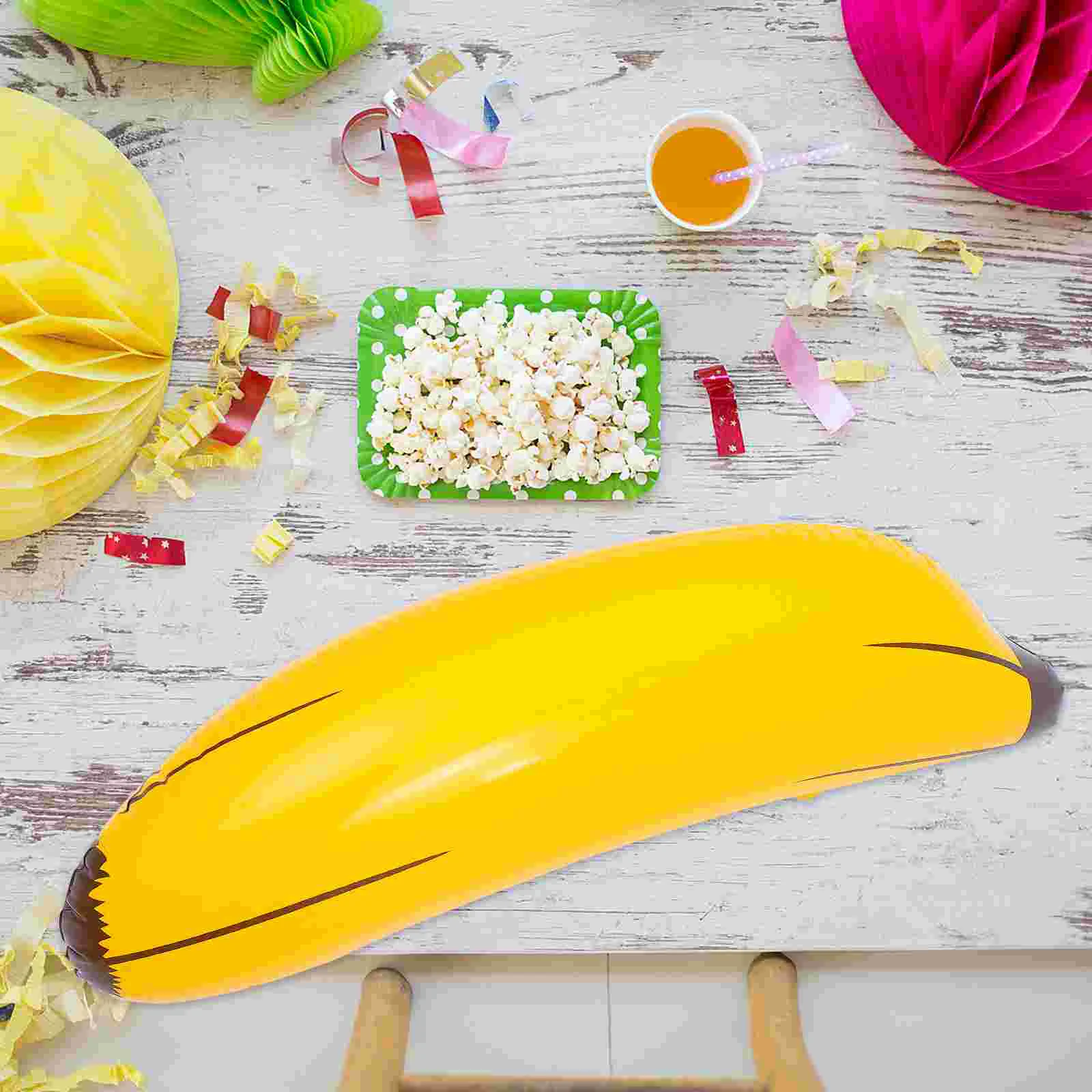 

3 Pcs Inflatable Banana Toy Tropical Ring Toss Game Yellow Float Pool Giant Fruit Toys Small Miss