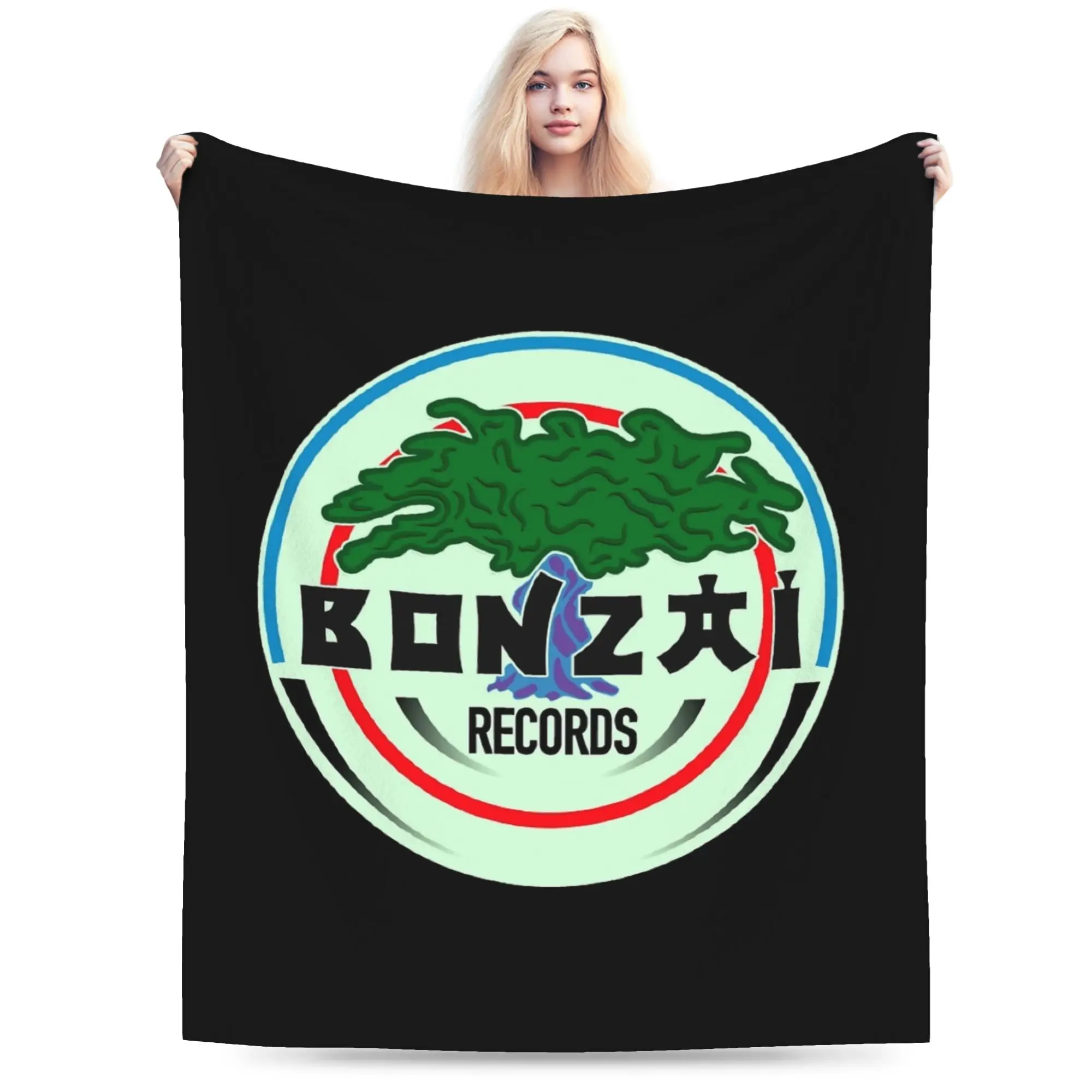 Bonzai Records Blankets Fleece Printed  Multi-function Super Warm Throw Blanket for Sofa Bedroom Plush Thin Quilt