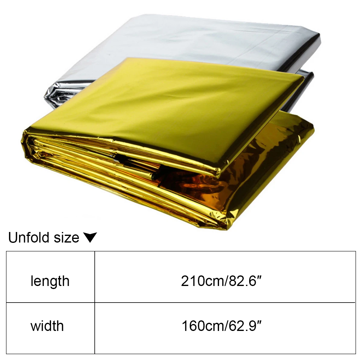 5pcs Convenient Life-saving Emergency Thermal Blanket 160*210cm BET Film Outdoor Silver First Aid Blanket Outdoor Camping