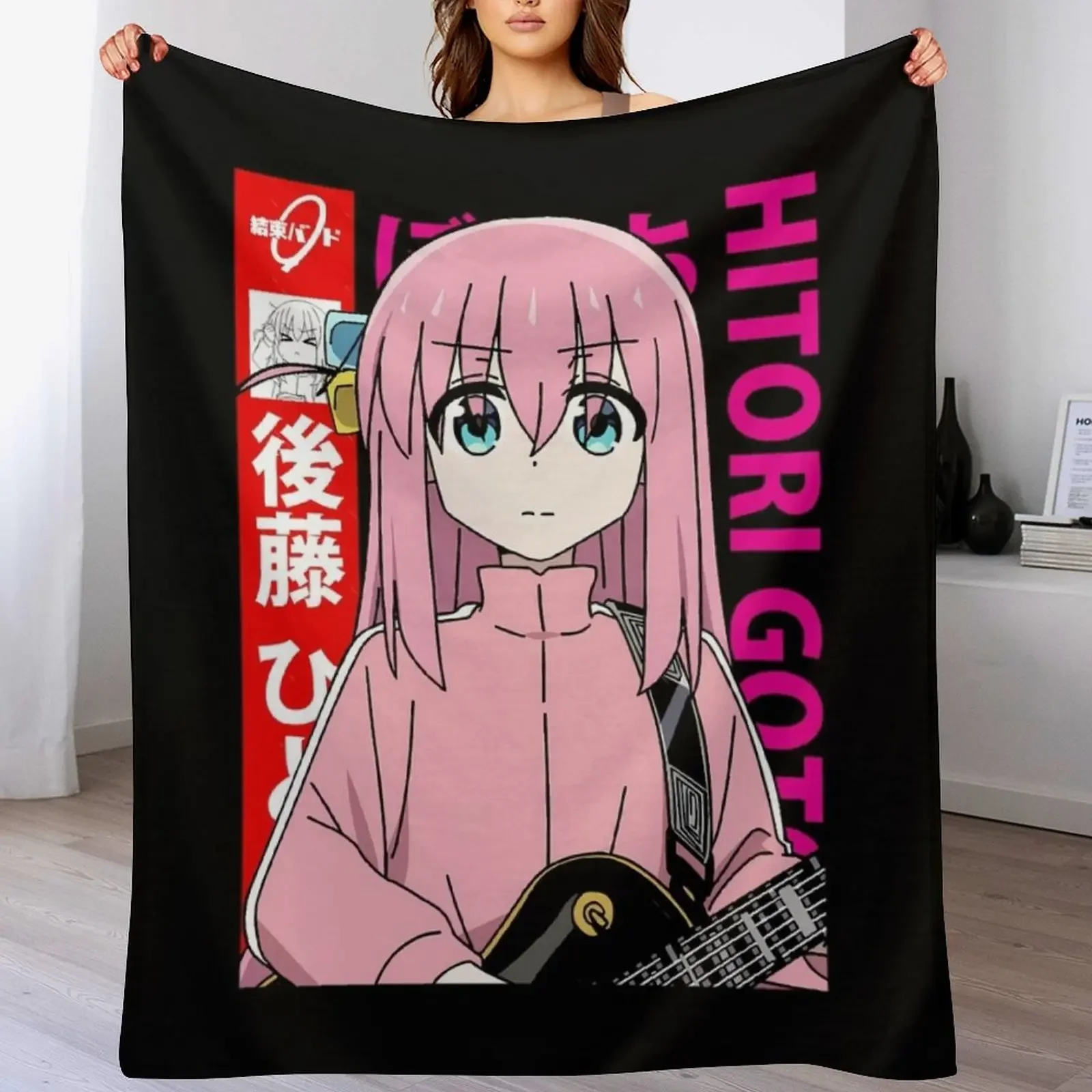 Hitori Bocchi Gotoh Throw Blanket Sofa funny gift Thin Blankets