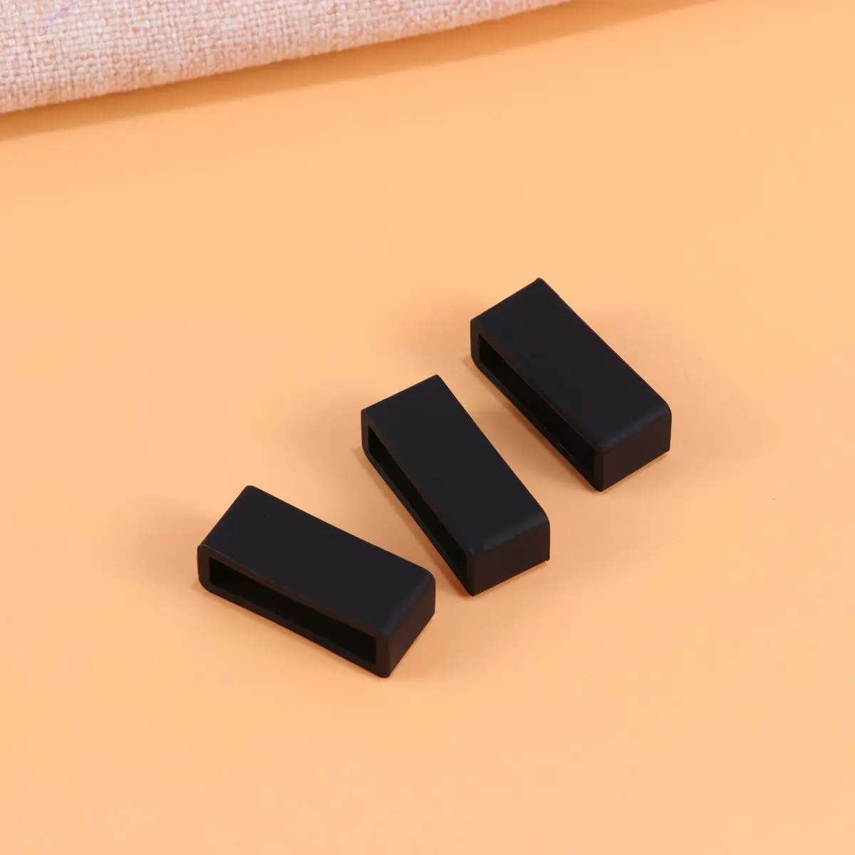 8Pcs 22Mm Black Silicone Watch Strap Retaining Loops Replacement for Wristwatches Resistant Band Holder Ring