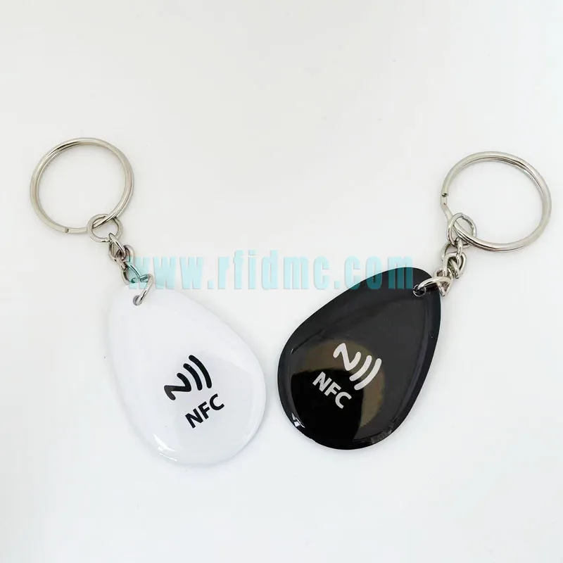 5pcs NFC Epoxy Tag with NTAG215/NTAG216 Chip Large Memory 13.56MHz NFC Tag Metal Keychain