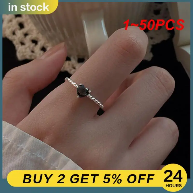 1~50PCS Alloy Fashion Ring Exquisite Workmanship Heart Shaped Ring For Her Jewelry Accessories Popular Electroplating