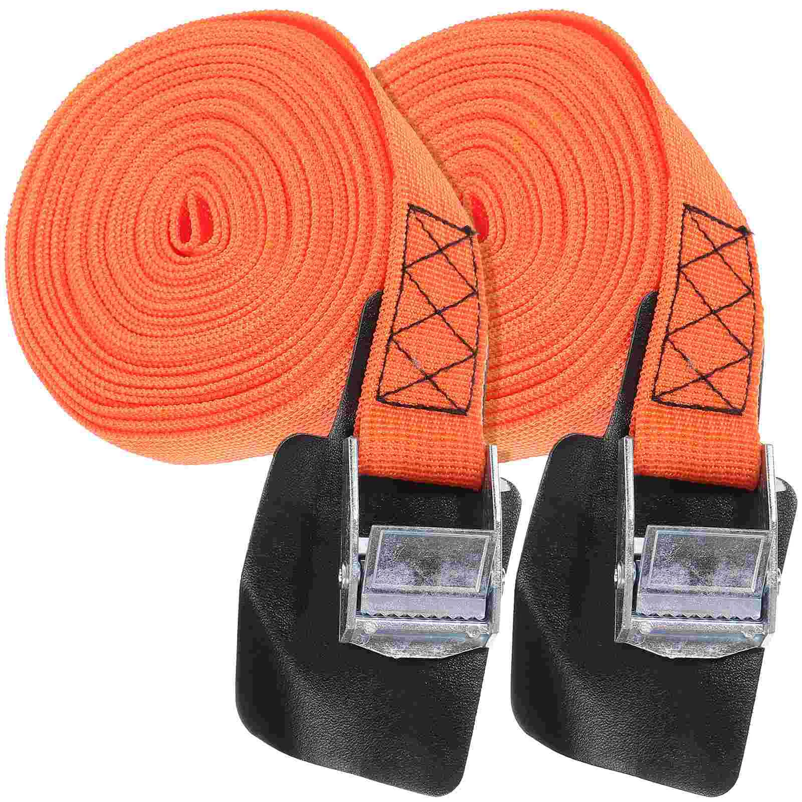 2 Rolls Endless Ratchet Tie Down Ropes Luggage Fixed Belts Cargo Straps for Trailer Load Thick Straps