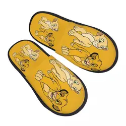 Custom Lion King Simba Soft Memory Foam House Slippers Women Comfy Warm Anti-skid Sole Slipper