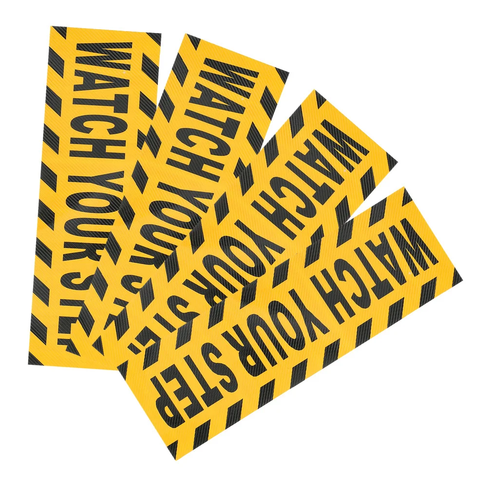 

4Pcs Watch Your Step Anti Slip Floor Sticker Safety Tape for Stairs Indoor Outdoor Caution Warning Tape Anti-Slip Stickers