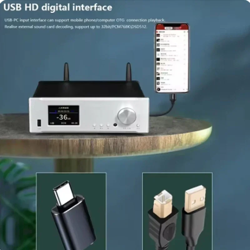 Digital Music Player Dual ESS9038Q2M DAC QCC3040 Bluetooth 5.0 HIFI Music Turntable DSD512 PCM768K 32BIT