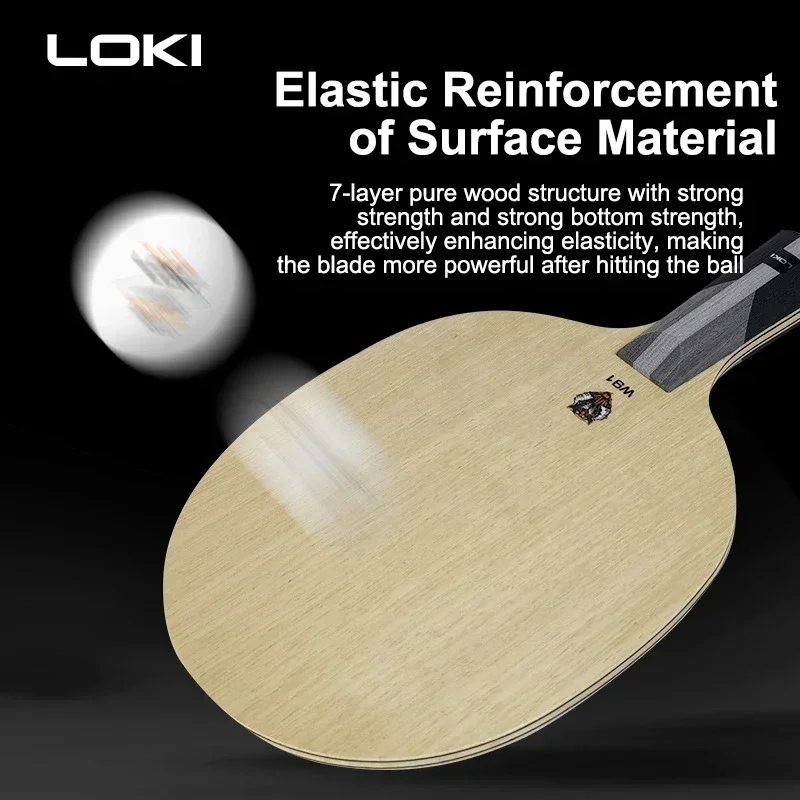 2024 LOKI W91 Table Tennis Racket Blade 7-Layer Pure Wood Super Hao Ping Pong Paddle for Professional Team Fast Attack with Loop