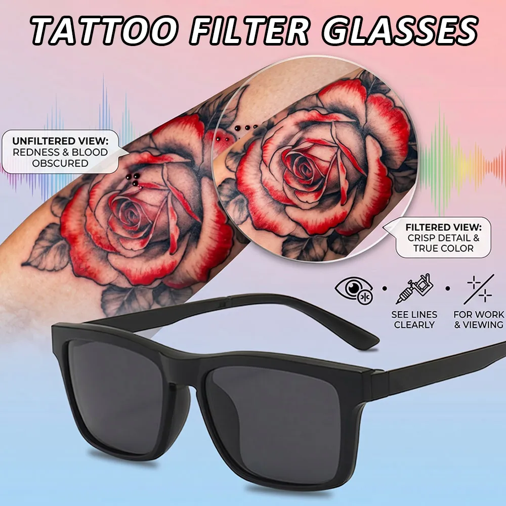 

Tattoo Filter Glasses Anti-Glare Polarized Sunglasses for Tattoo Artists Eye Protection Clear Vision Reduce Harsh Light