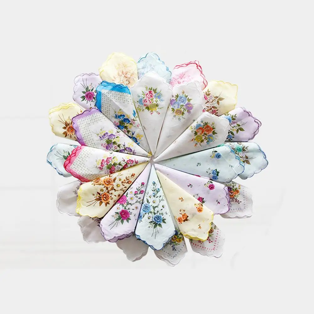 Cute Cotton Square Handkerchief Set for Women