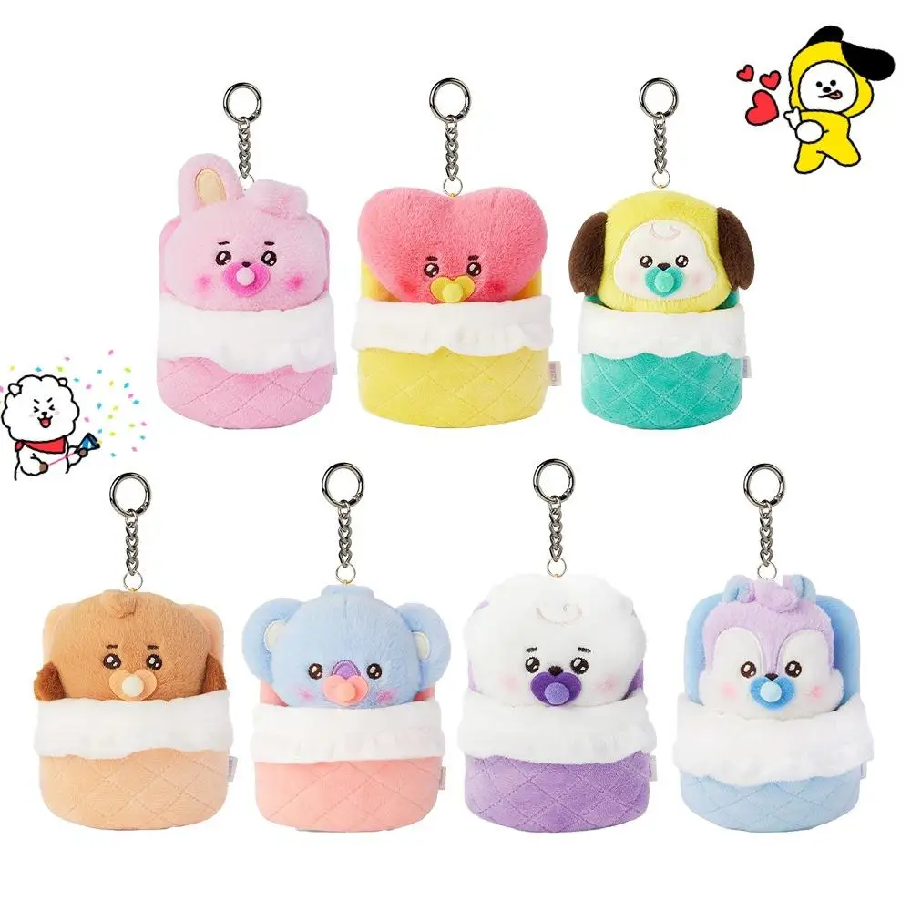 

Новинка Kawaii BT21 Hobby Tata Rj Chimmy Cooky Shooky Mang Koya серии спальный мешок мультяшный плюшевый кулон съемный кулон