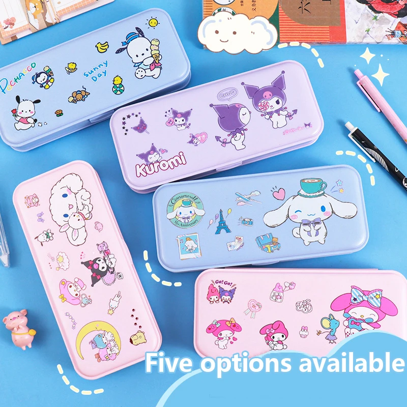 Sanrio Cinnamoroll My Melody Anime Kawaii Pencil Box Cute Cartoon Kuromi Students Large Capacity Pen Bag Stationery Kids Gifts