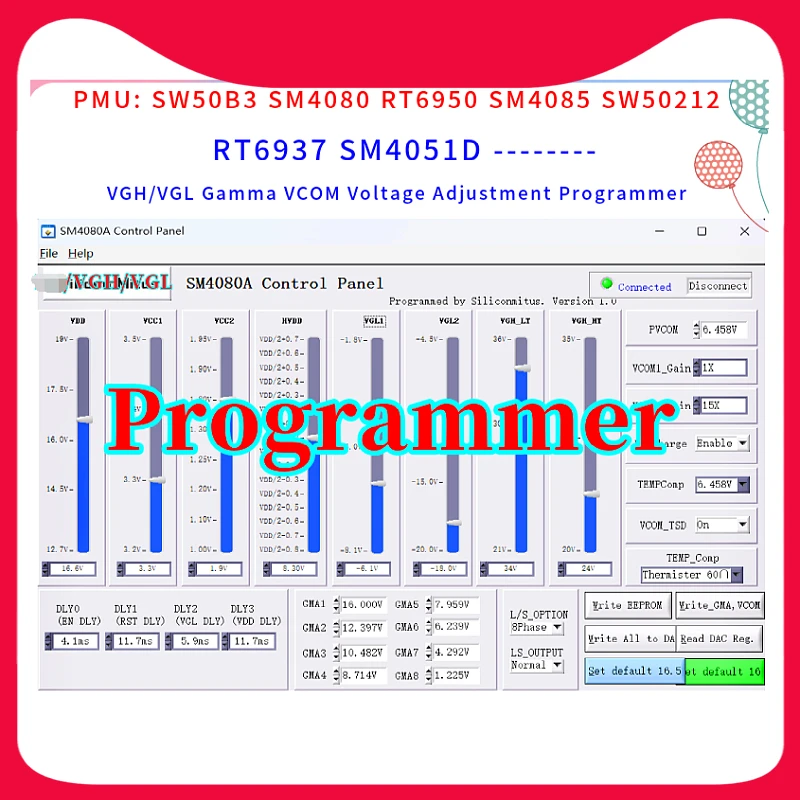 lg tcon vgh vgl vcom gamma voltage regulator programmer