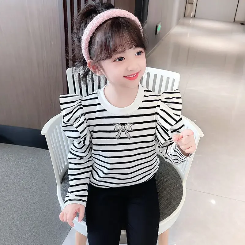 

Striped Top Children Clothes 7 To 10 Years Girls Clothing Children's From 8 12 T Shirts Shirt Little Girl T Shirt Elementary 9 4