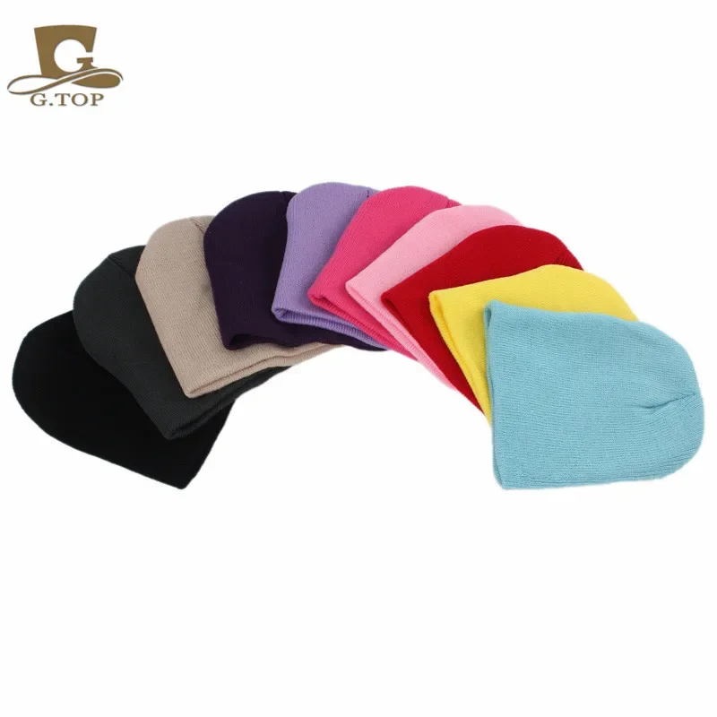 Kids Hat Cap Candy Solid Colors Boys Girls Kids Beanies Hats Cotton Born Baby Hat Toddler Child Caps Cute Ear Warm for Boy