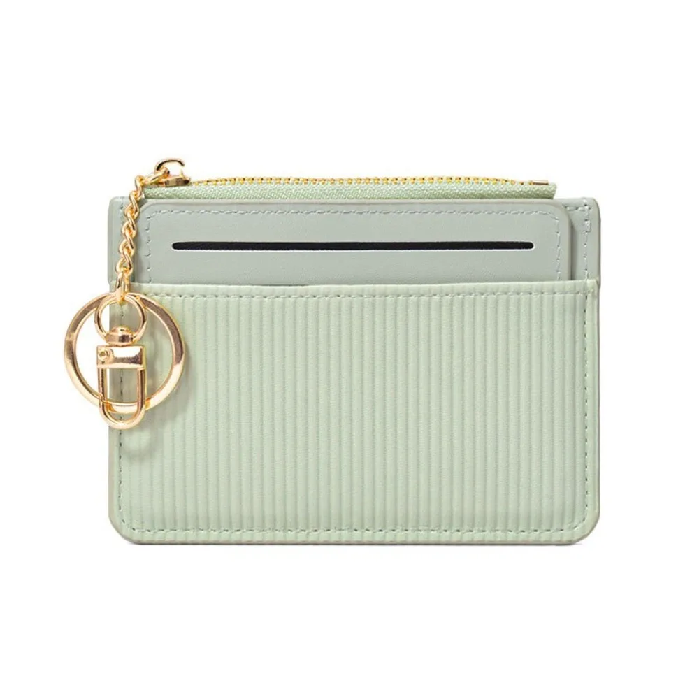 

New Two-piece Coin Purse Zipper Mini Credit Card Holder with Key Chain PU Leather Mini Wallets Gift