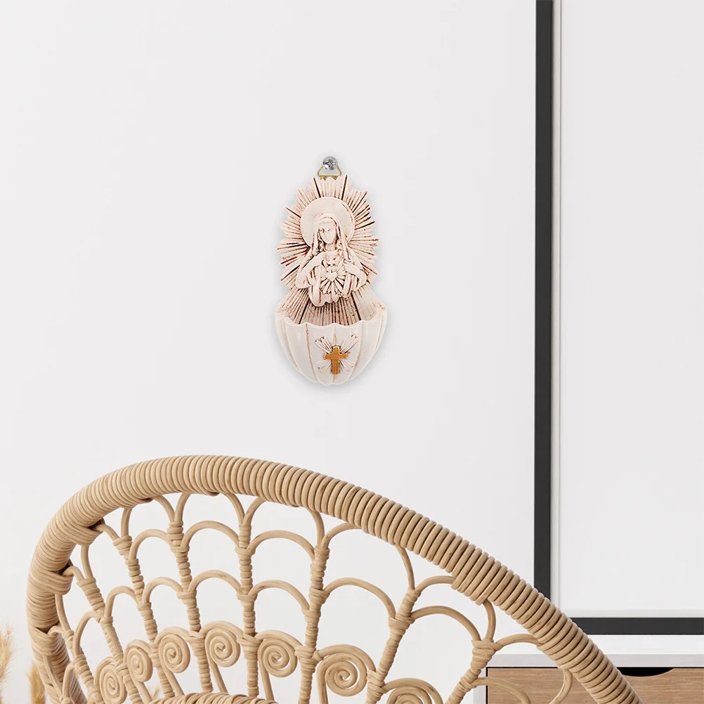 

2pcs Water Font Decor Font Wall Decor Resin Catholic Decoration Hanging For Living Room Entrance Religious Ceremony