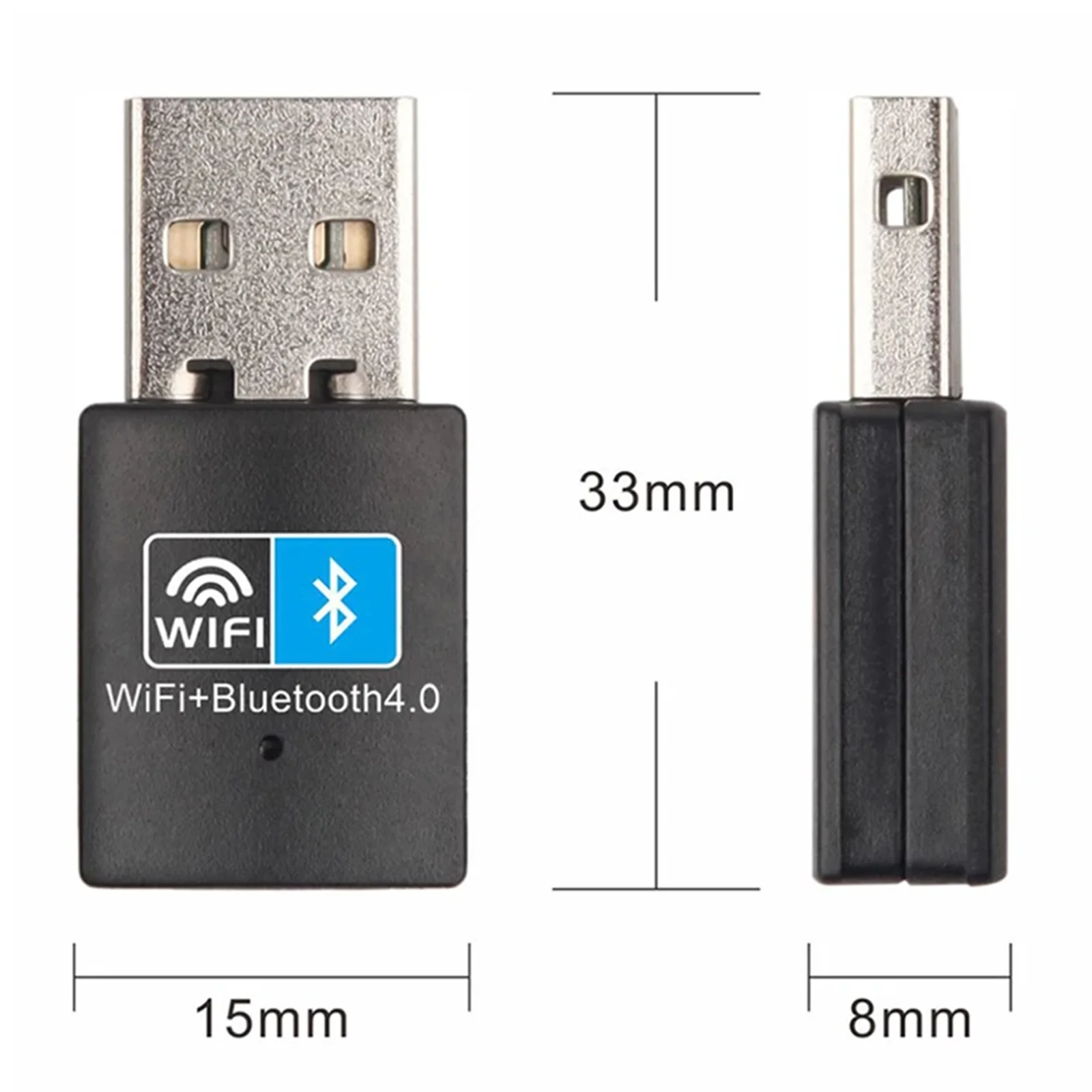 Mini clé adaptateur USB WiFi sans fil, 150 Mbps, carte réseau Internet, dongle récepteur Bluetooth pour PC, ordinateur portable, ordinateur de bureau