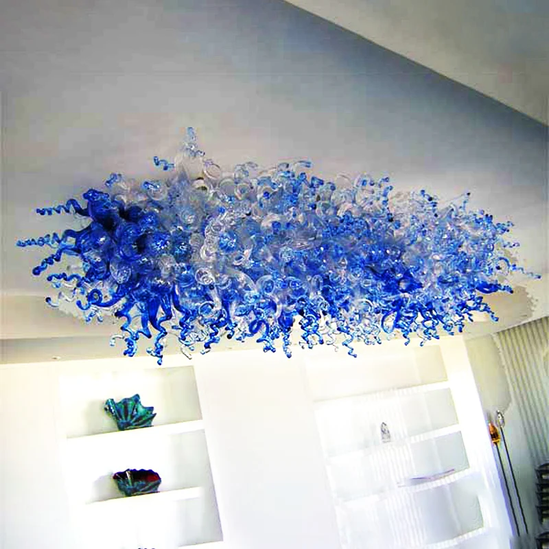 

Chihuly Glass Lamp Blue Color Hand Blown Glass Ceiling Chandelier Lighting for Home Decor