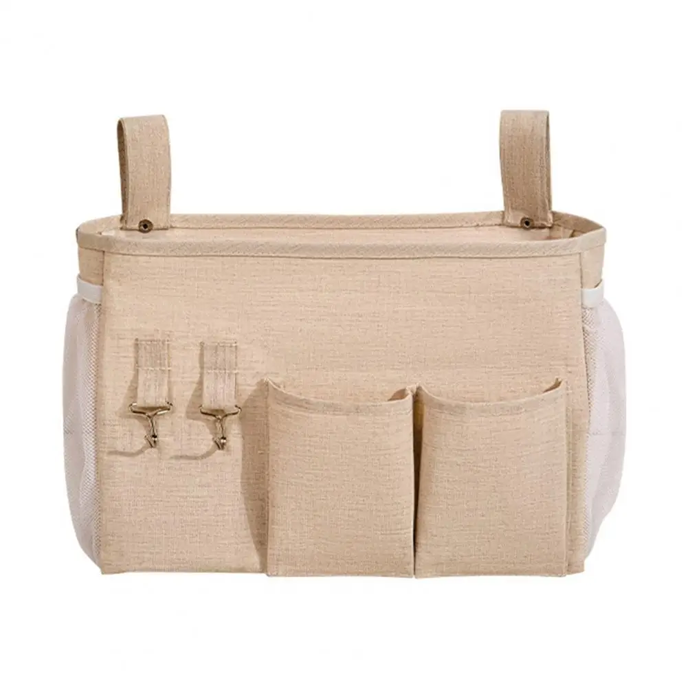 Bedside Storage Bag Changing Table Storage Baby Crib Bedside Organizer with Multi-partition Pockets Durable for Diapers