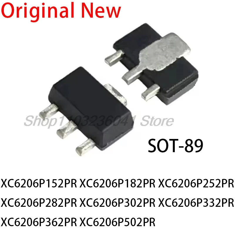 100PCS New original XC6206P152PR XC6206P182PR XC6206P252PR XC6206P282PR XC6206P302PR XC6206P332PR XC6206P362 XC6206P502 SOT89