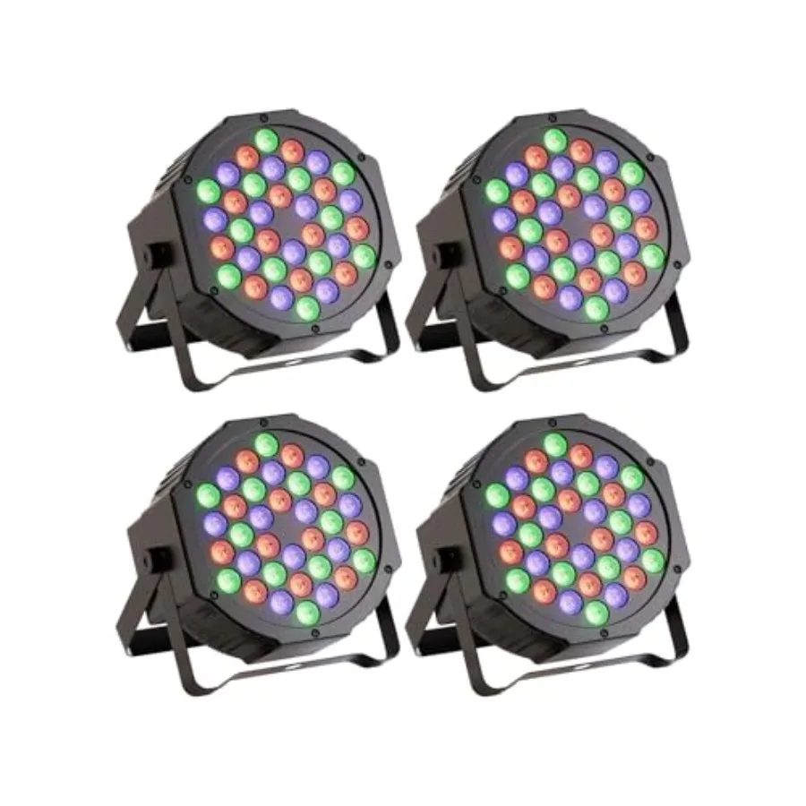 

【New model】LED Par Lights 36 LED Stage Lights 7 Modes RGB DJ Lights with Sound Activated Remote and DMX Control DJ Uplighting f