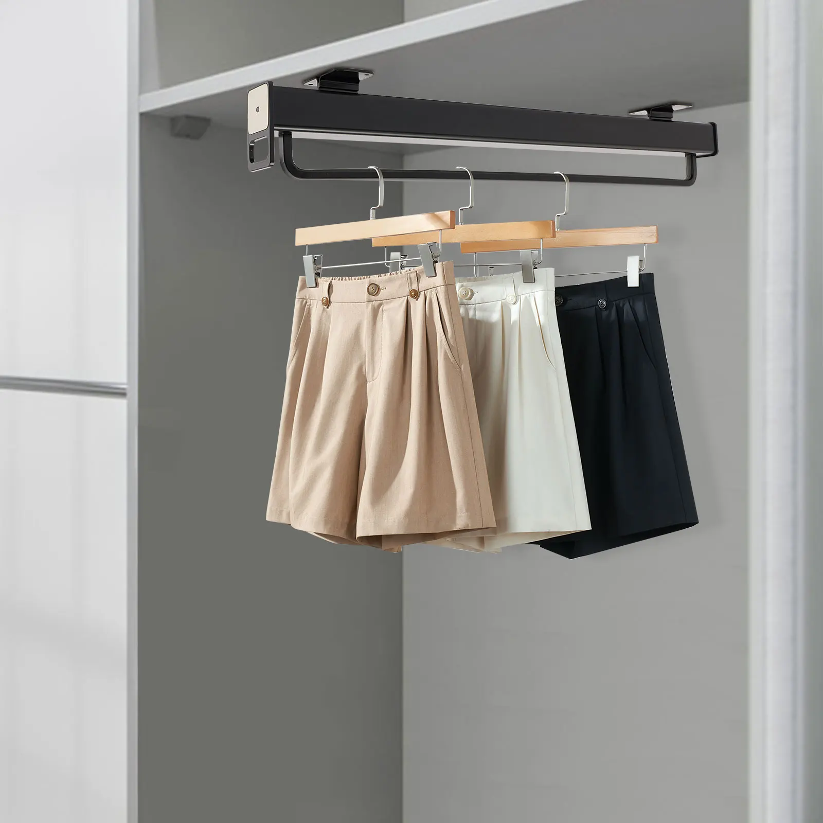 

Closet Clothes Hanger Rail, Pull-Out Closet Rod, Wardrobe Clothing Rail