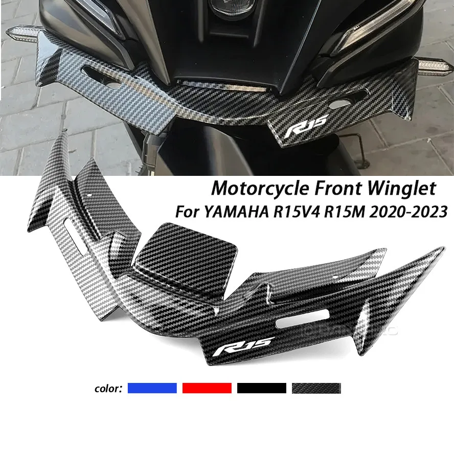 Motorcycle Front Fairing ABS Aerodynamic Winglets Guard Winglet Cover For YAMAHA YZF R15v4 R15M 2020 2021 2022 2023 Accessories